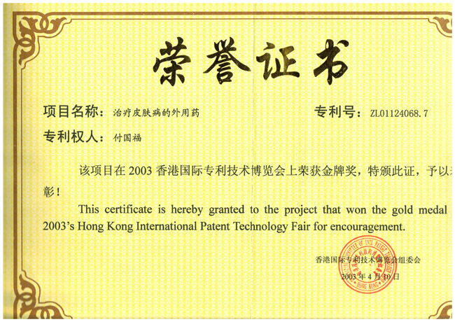 香港國際專利技術(shù)博覽會金牌獎